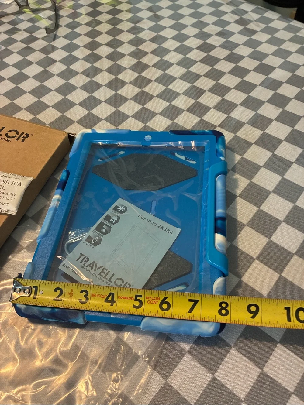 Blue and white Friendly Tablet Case with Cushioned Edges